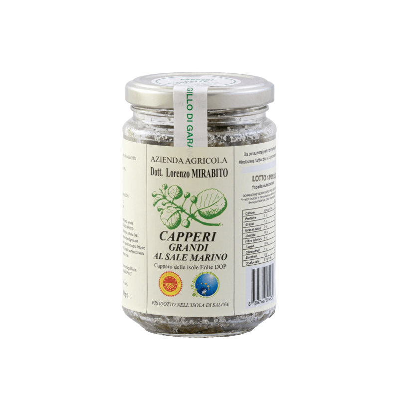 CAPPERO DELLE ISOLE EOLIE DOP - CAPPERI GRANDI AL SALE MARINO CAPPERO DELLE ISOLE EOLIE DOP - CAPPERI GRANDI AL SALE MARINO