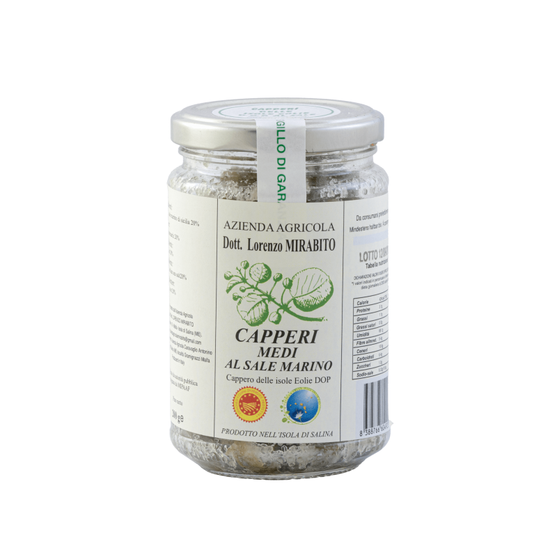 CAPPERO DELLE ISOLE EOLIE DOP - CAPPERI MEDI AL SALE MARINO CAPPERO DELLE ISOLE EOLIE DOP - CAPPERI MEDI AL SALE MARINO